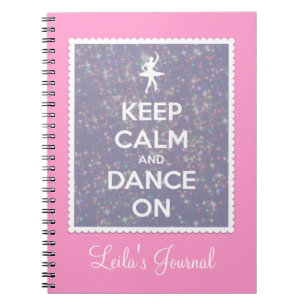 Behalten Sie Ruhe und tanzen Sie auf Lavendel Notizblock