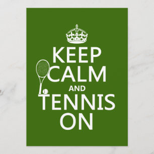 Behalten Sie Ruhe und Tennis auf (irgendeine Einladung