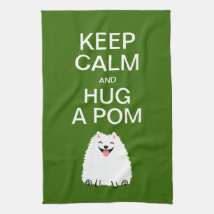 Behalten Sie Ruhe und umarmen Sie ein Pom - Küchentuch