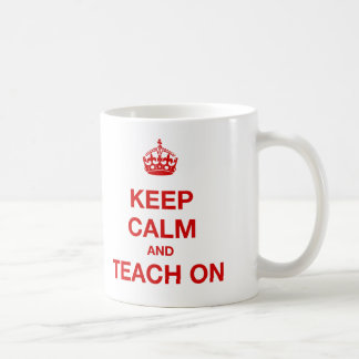 Behalten Sie Ruhe und unterrichten Sie an Tasse