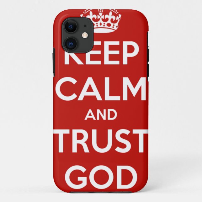 Behalten Sie Ruhe-und Vertrauens-Gott Case-Mate iPhone Hülle (Rückseite)