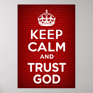 Behalten Sie Ruhe-und Vertrauens-Gott Poster