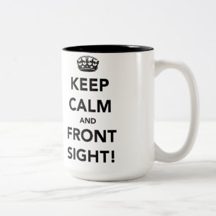 Behalten Sie Ruhe und vordere Anblick-Tasse Zweifarbige Tasse