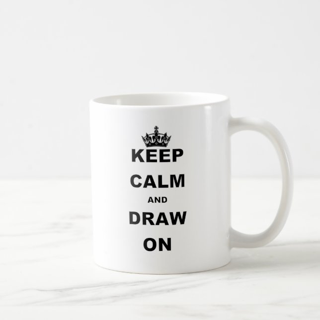 BEHALTEN SIE RUHE UND ZEICHNEN SIE AN KAFFEETASSE (Rechts)