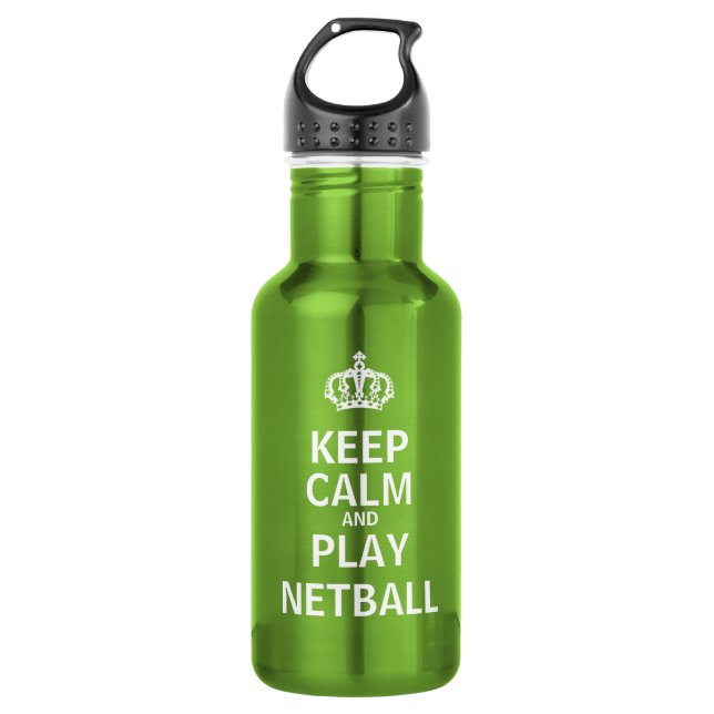 Behalten Sie Ruheund Spielnetball-Zitat Trinkflasche (Vorderseite)