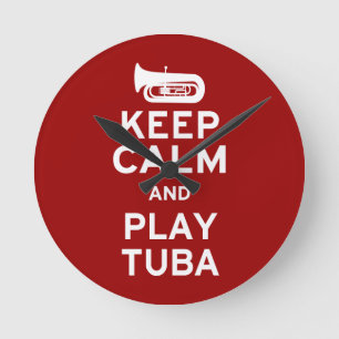 Behalten Sie Ruheund SpielTuba Runde Wanduhr