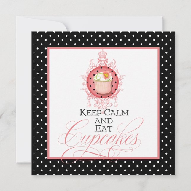 Behalten Sie ruhig u. essen Sie kleine Kuchen - Einladung (Vorderseite)