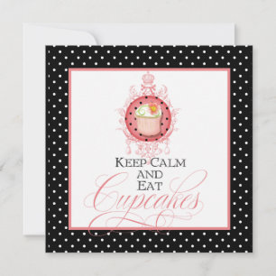 Behalten Sie ruhig u. essen Sie kleine Kuchen - Einladung