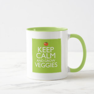Behalten Sie ruhig und bauen Sie Veggies an Tasse