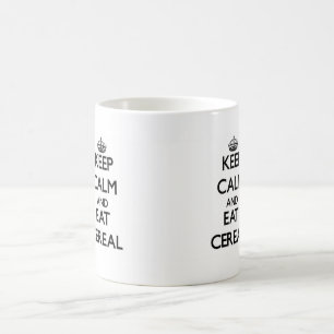 Behalten Sie ruhig und essen Sie Getreide Tasse