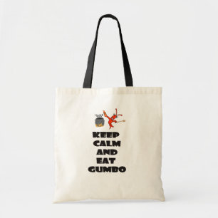 Behalten Sie ruhig und essen Sie Gumbo-Tasche Tragetasche