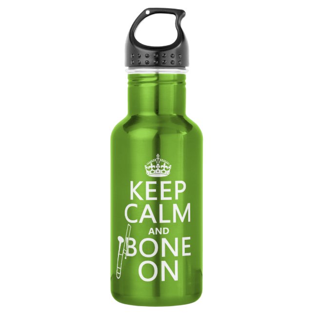 Behalten Sie ruhig und 'Knochen auf (Trombone - Edelstahlflasche (Vorderseite)
