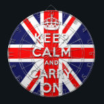 behalten Sie ruhig und machen Sie Dartscheibe<br><div class="desc">Gewerkschafts-Jack behalten Ruhe und machen weiter. Kombinieren Sie den berühmten Flaggen-Gewerkschafts-Jack und die populären behalten Ruhe und machen Zitat weiter,  um Größe zu ändern hat Ihren Geschmack.  Dieser Entwurf nimmt Bezug auf das berühmte Plakat erschien während des zweiten Weltkriegs.</div>