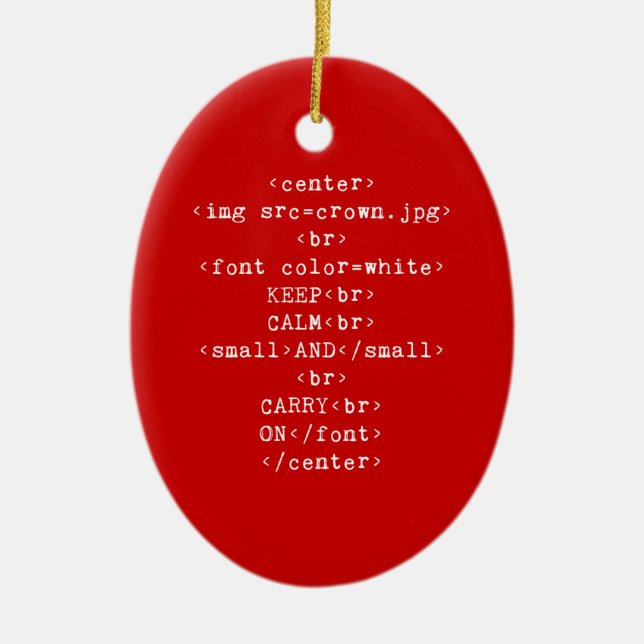 Behalten Sie ruhig und machen Sie HTML weiter (in Keramikornament (Vorne)