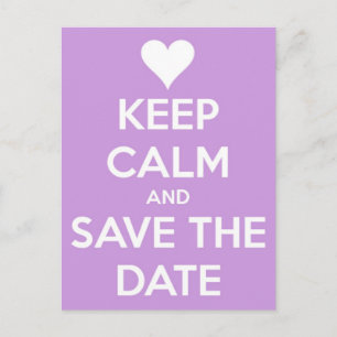 Behalten Sie ruhig und Save the Date Lavendel Ankündigungspostkarte