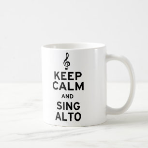 Behalten Sie ruhig und singen Sie Alt Kaffeetasse