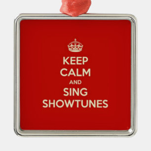 Behalten Sie ruhig und singen Sie Showtunes Silbernes Ornament