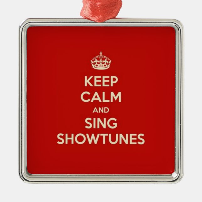 Behalten Sie ruhig und singen Sie Showtunes Silbernes Ornament (Vorne)