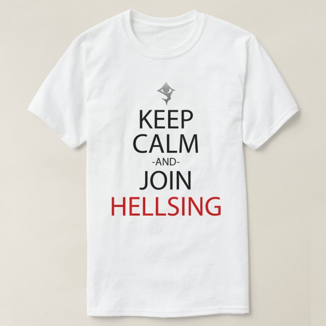 Behalten Sie ruhig und verbinden Sie Hellsing T-Shirt (Design vorne)