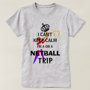 Behalten Sie ruhige Slogannetball-Reise T-Shirt