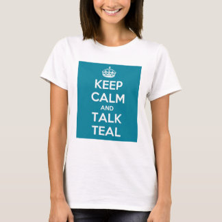 Behalten Sie ruhige sprechende aquamarine Dame T-Shirt