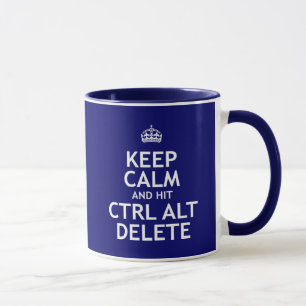 Behalten Sie ruhige und des Schlag-Ctrl Alt Tasse