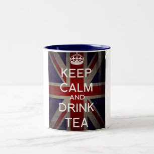 Behalten Sie ruhige und Getränktee Tasse