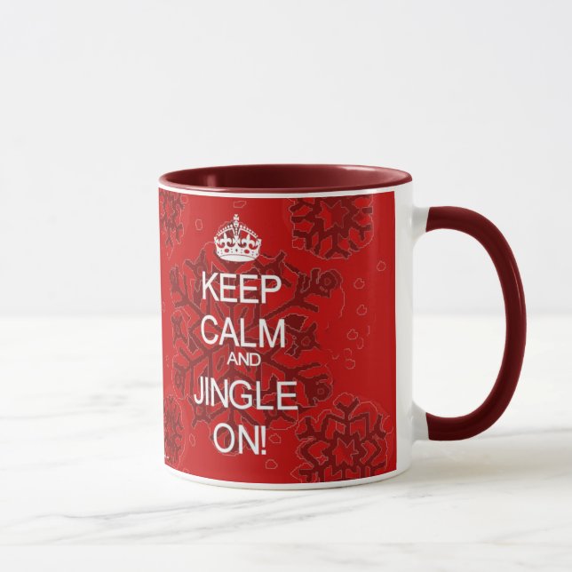 Behalten Sie ruhige Weihnachtsklingel-Rot-Tasse Tasse (Rechts)