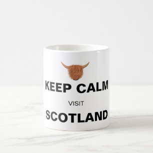 Behalten Sie ruhigen Besuch Schottland (auf Weiß) Kaffeetasse