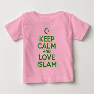 Behalten Sie ruhigen Liebe-Islam Baby T-shirt