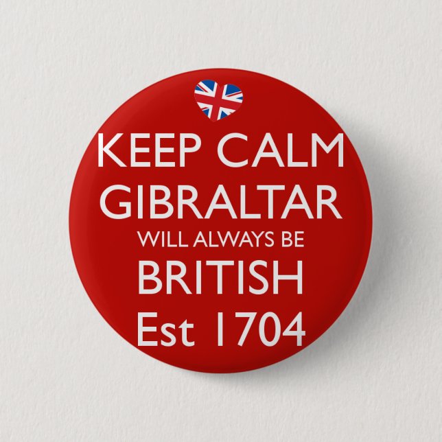Behalten Sie ruhiges Gibraltar ist immer Button (Vorderseite)