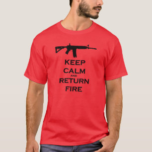 Behalten Sie ruhiges u. Rückholfeuer-T-Shirt T-Shirt