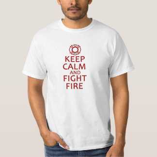 Behalten Sie ruhiges und Kampf-Feuer T-Shirt