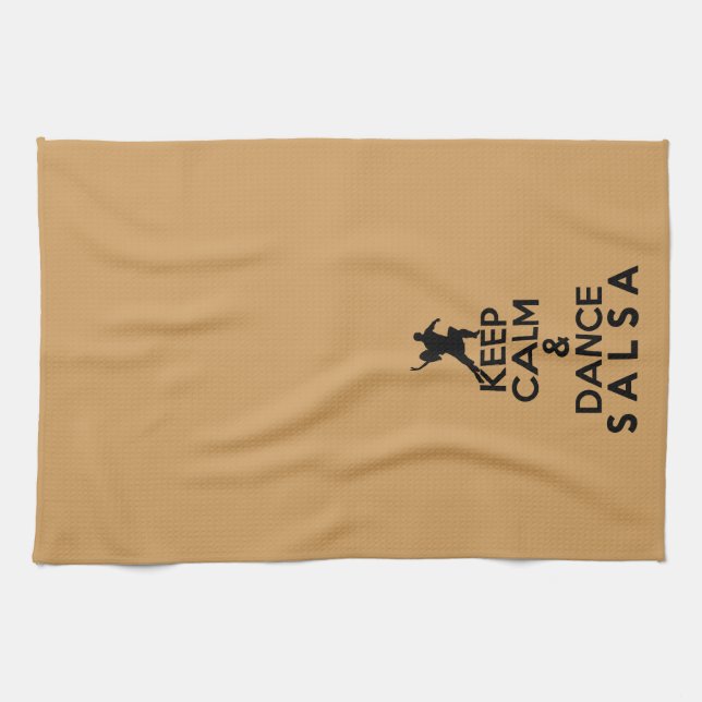 BEHALTEN Sie RUHIGES UND TANZsalsa-Geschenk Geschirrtuch (Horizontal)