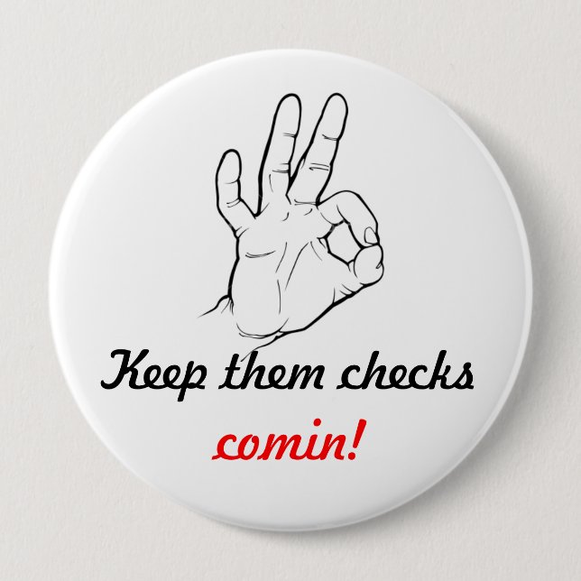 Behalten Sie sie Karos comin! Button (Vorderseite)