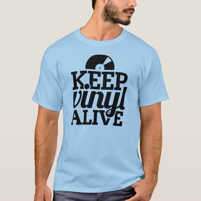 Behalten Sie Vinyllebendigen T - Shirt - hellblau (Vorderseite)
