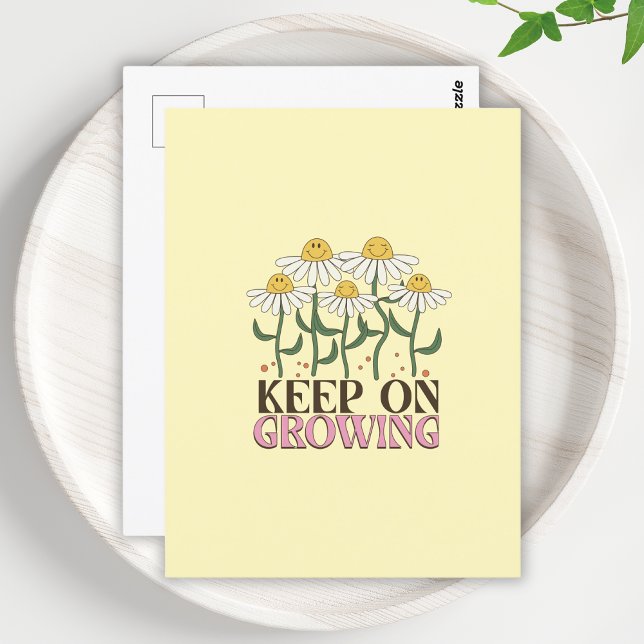 Behaltend auf wachsender positiver Quotes Retro-Bl Postkarte (Von Creator hochgeladen)