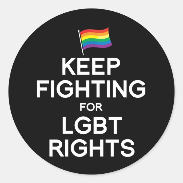 BEHALTEND BEKÄMPFUNG DER LGBT-RECHTE RUNDER AUFKLEBER (Vorderseite)