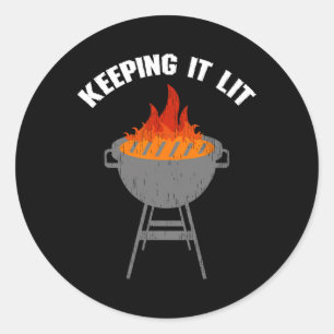 Behaltend Grillen Grilling Runder Aufkleber