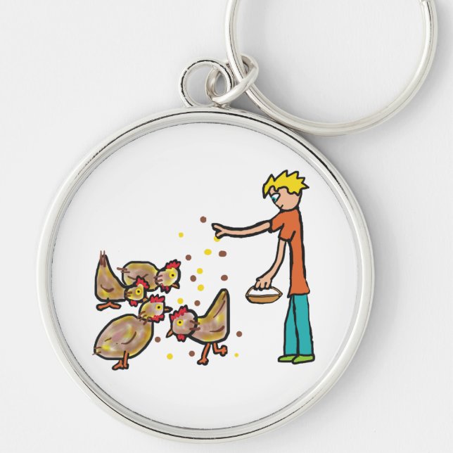 Behaltend Hühnchen Schlüsselanhänger (Vorne)