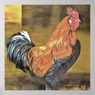 Behaltend Hühner auf dem Bauernhof Kunst Poster