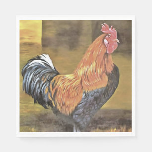 Behaltend Hühner auf dem Bauernhof Kunst Serviette