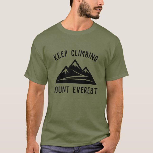Behaltend Klettersteig Mount Everest Berglogo grün T-Shirt (Vorderseite)