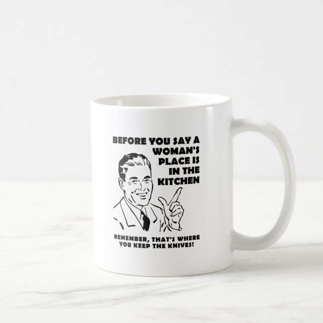 Behaltend Messer in der Küche Funny Mug Tasse (Rechts)