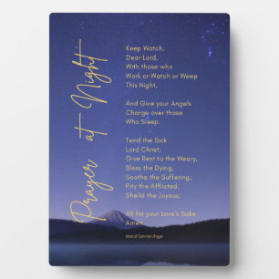 Behaltend Nachtgebet mit Easel Fotoplatte