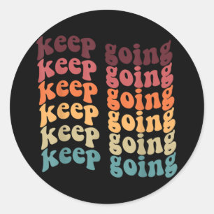 Behaltend positive Groovy Retro psychische Gesundh Runder Aufkleber