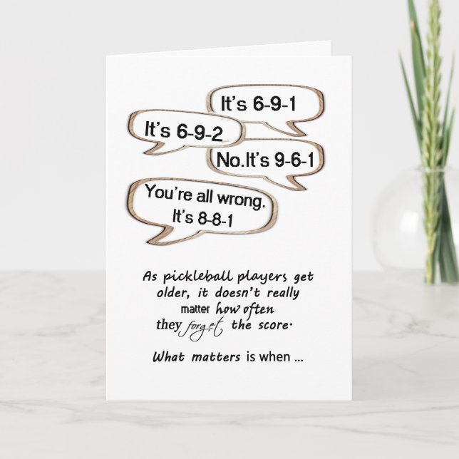 Behaltend Punktepickleball-Geburtstagskarte Karte (Vorderseite)