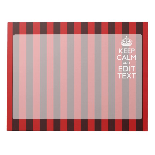 Behaltend Stille deinen Text auf den roten Streife Notizblock (Vorderseite)