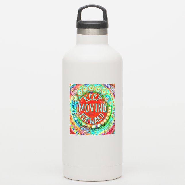 Behaltend Vorwärtsbewegung für bunten Spaß Aufkleber (Wassserflasche)