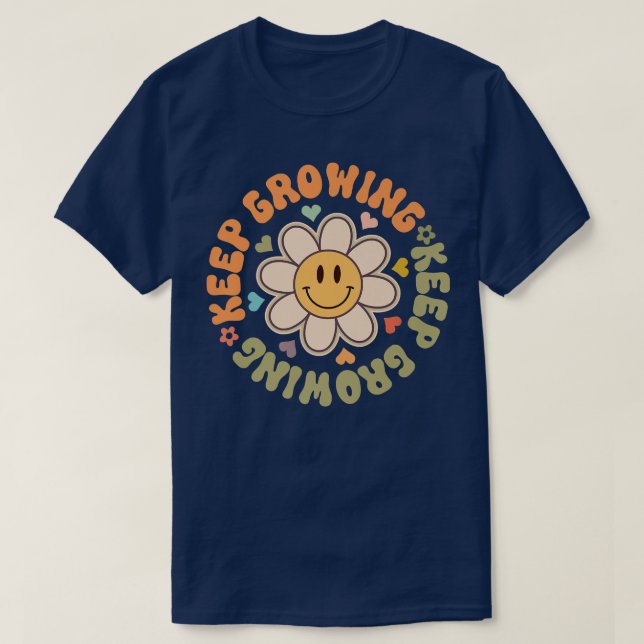Behaltend Wachsende Blume der Gesichtshälfte Motiv T-Shirt (Design vorne)